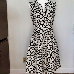Carolina Herrera Navy/Cream Polka Dot Summer Halter mid-calf Dress